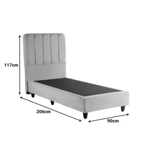 pak-424-000022-6 ΚΡΕΒΑΤΙ ΜΟΝΟ LUNDA PAKOWORLD ΚΡΕΜ ΒΕΛΟΥΔΟ 90X200ΕΚ