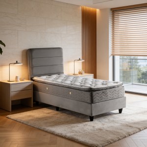 pak-424-000023 ΚΡΕΒΑΤΙ ΜΟΝΟ LINTEDA PAKOWORLD ΑΝΘΡΑΚΙ ΒΕΛΟΥΔΟ 90X200ΕΚ