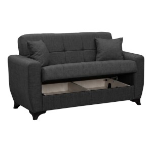 pak-438-000018-2 ΚΑΝΑΠΕΣ ΚΡΕΒΑΤΙ MODESTO PAKOWORLD ΔΙΘΕΣΙΟΣ ΜΕ ΑΠΟΘΗΚΕΥΤΙΚΟ ΧΩΡΟ ΓΚΡΙ ΥΦΑΣΜΑ 155X84X83ΕΚ