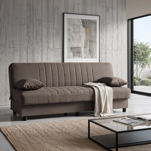 pak-438-000021 ΚΑΝΑΠΕΣ ΚΡΕΒΑΤΙ ROMINA PAKOWORLD ΤΡΙΘΕΣΙΟΣ ΜΕ ΑΠΟΘΗΚΕΥΤΙΚΟ ΧΩΡΟ ΑΝΘΡΑΚΙ ΥΦΑΣΜΑ 180X75X85ΕΚ