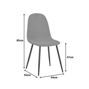 pak-499-000023-4 ΚΑΡΕΚΛΑ BELLA PAKOWORLD ΜΑΥΡΟ ΒΕΛΟΥΔΟ ΜΕ ΜΑΥΡΟ ΜΕΤΑΛΛΙΚΟ ΠΟΔΙ 44X55X85ΕΚ