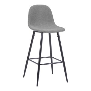 pak-499-000027 ΣΚΑΜΠΟ ΜΠΑΡ ΜΕΣΑΙΟΥ ΥΨΟΥΣ BELLA PAKOWORLD ΓΚΡΙ ΥΦΑΣΜΑ ΜΕ ΜΑΥΡΟ ΜΕΤΑΛΛΙΚΟ ΠΟΔΙ 41,5X49X98ΕΚ