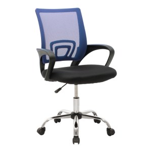 pak-499-000041 ΚΑΡΕΚΛΑ ΓΡΑΦΕΙΟΥ BERTO PAKOWORLD ΜΕ ΑΝΑΚΛΙΣΗ ΜΠΛΕ ΜΕ ΜΑΥΡΟ MESH ΥΦΑΣΜΑ ΚΑΙ ΒΑΣΗ ΧΡΩΜΙΟΥ 60X48X85-95ΕΚ