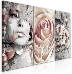 pol-161311769 ΠΙΝΑΚΑΣ - FLORAL SMILE (3 PARTS)