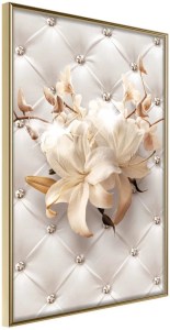 pol-161796499 ΑΦΙΣΑ - LILIES ON LEATHER UPHOLSTERY - 30X45 - ΧΡΥΣΟ - ΧΩΡΙΣ ΠΑΣΠΑΡΤΟΥ