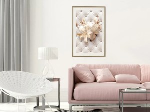 pol-161796509 ΑΦΙΣΑ - LILIES ON LEATHER UPHOLSTERY - 30X45 - ΧΡΥΣΟ - ΜΕ ΠΑΣΠΑΡΤΟΥ