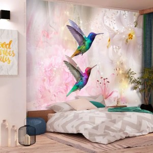 pol-161956819 ΑΥΤΟΚΟΛΛΗΤΗ ΦΩΤΟΤΑΠΕΤΣΑΡΙΑ - COLOURFUL HUMMINGBIRDS (PINK) - 294X210