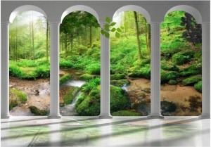 pol-161985949 ΑΥΤΟΚΟΛΛΗΤΗ ΦΩΤΟΤΑΠΕΤΣΑΡΙΑ - PILLARS AND FOREST - 147X105