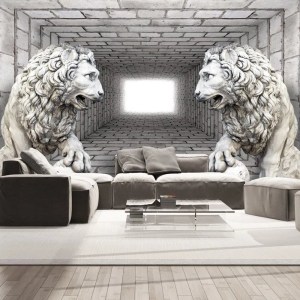 pol-161995849 ΑΥΤΟΚΟΛΛΗΤΗ ΦΩΤΟΤΑΠΕΤΣΑΡΙΑ - STONE LIONS - 343X245