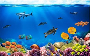pol-162002659 ΑΥΤΟΚΟΛΛΗΤΗ ΦΩΤΟΤΑΠΕΤΣΑΡΙΑ - UNDERWATER KINGDOM - 196X140