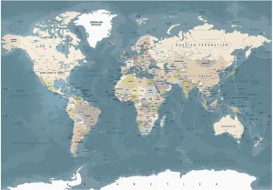 pol-162004289 ΑΥΤΟΚΟΛΛΗΤΗ ΦΩΤΟΤΑΠΕΤΣΑΡΙΑ - VINTAGE WORLD MAP - 294X210