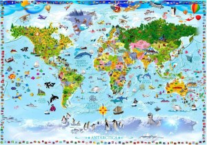 pol-162007729 ΑΥΤΟΚΟΛΛΗΤΗ ΦΩΤΟΤΑΠΕΤΣΑΡΙΑ - WORLD MAP FOR KIDS - 441X315