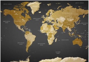 pol-162008089 ΑΥΤΟΚΟΛΛΗΤΗ ΦΩΤΟΤΑΠΕΤΣΑΡΙΑ - WORLD MAP: MODERN GEOGRAPHY - 196X140