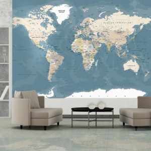 pol-162015059 ΑΥΤΟΚΟΛΛΗΤΗ ΦΩΤΟΤΑΠΕΤΣΑΡΙΑ - VINTAGE WORLD MAP