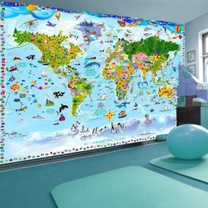 pol-162015409 ΑΥΤΟΚΟΛΛΗΤΗ ΦΩΤΟΤΑΠΕΤΣΑΡΙΑ - WORLD MAP FOR KIDS
