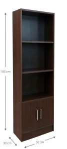 pol - 162843789 ΒΙΒΛΙΟΘΗΚΗ ELIOT 3S 2D-WENGE