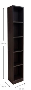 pol-162843829 ΒΙΒΛΙΟΘΗΚΗ ELIOT 5S SLIM-WENGE