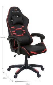 pol - 162884089 ΚΑΡΕΚΛΑ GAMING RAPTOR INFERNO-KOKKINO