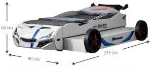 pol-163060699 ΠΑΙΔΙΚΟ ΚΡΕΒΑΤΙ TURBO GT DUO-ΛΕΥΚΟ