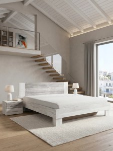pol - 16348599 ΚΡΕΒΑΤΙ ΜΕ 2 ΚΟΜΟΔΙΝΑ VERON-160X200-ARCTIC PINE