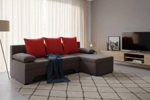 pol-16678759 ΓΩΝΙΑΚΟΣ ΚΑΝΑΠΕΣ LAMOR-ΓΚΡΙ - ΚΟΚΚΙΝΟ