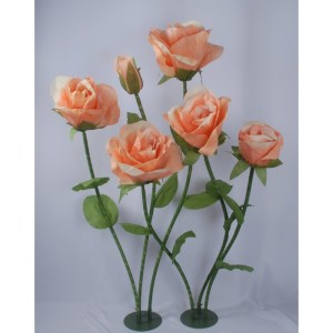 sg-0912-7 SUPERGREENS ΤΕΧΝΗΤΗ ΣΥΝΘΕΣΗ GIGA ΤΡΙΑΝΤΑΦΥΛΛΟ ″SUNSET ROSE″ D80 ΠΟΡΤΟΚΑΛΙ S/6 180 ΕΚ.