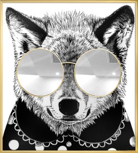 sg-3710-5 SUPERGREENS ΠΙΝΑΚΑΣ ″RACOON THUG LIFE″ ΜΕ ΑΣΗΜΙ ΚΑΘΡΕΦΤΗ MDF/ΚΑΜΒΑΣ 118X130 ΕΚ.