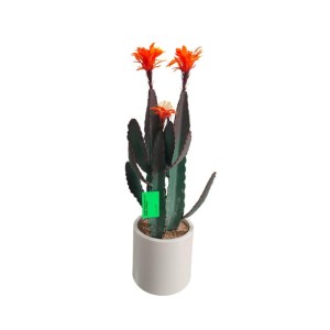 sg-6031-6 SUPERGREENS ΤΕΧΝΗΤΟ ΦΥΤΟ ΚΑΚΤΟΣ ″FLORA SPIKE″ ΠΡΑΣΙΝΟ ΜΕ ΑΝΘΗ ΠΟΡΤΟΚΑΛΙ 80 ΕΚ.