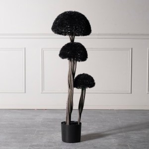sg-7121-6 SUPERGREENS UV ΤΕΧΝΗΤΟ ΔΕΝΤΡΟ ΜΠΟΝΣΑΙ MOSS MUSHROOM ΤΡΙΠΛΟ ΜΑΥΡΟ 120 ΕΚ.