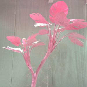 sg-7421-6 SUPERGREENS ΤΕΧΝΗΤΟ ΔΕΝΤΡΟ EVA ΜΟΝΣΤΕΡΑ ″ROSEA LEAF″ ΡΟΖ 320 ΕΚ.