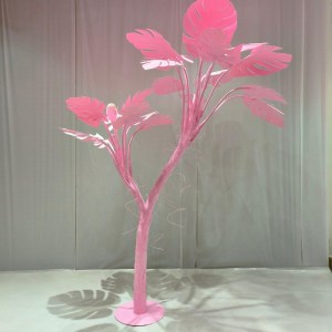 sg-7421-6 SUPERGREENS ΤΕΧΝΗΤΟ ΔΕΝΤΡΟ EVA ΜΟΝΣΤΕΡΑ ″ROSEA LEAF″ ΡΟΖ 320 ΕΚ.