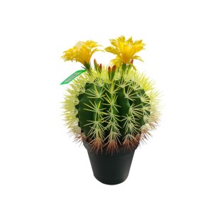 sg-8031-6 SUPERGREENS ΤΕΧΝΗΤΟ ΦΥΤΟ ΚΑΚΤΟΣ ΜΠΑΛΑ ″GOLDEN BLOOM″ ΜΕ ΑΝΘΗ ΚΙΤΡΙΝΑ 53 ΕΚ.
