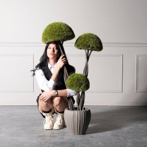 sg-8121-6 SUPERGREENS UV ΤΕΧΝΗΤΟ ΔΕΝΤΡΟ ΜΠΟΝΣΑΙ MOSS MUSHROOM ΤΡΙΠΛΟ ΠΡΑΣΙΝΟ 120 ΕΚ.