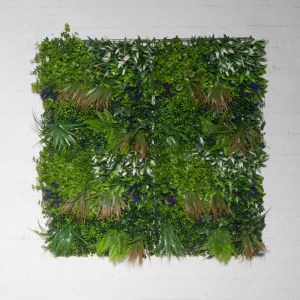 sg-9961-7 SUPERGREENS ΤΕΧΝΗΤΗ ΦΥΛΛΩΣΙΑ ΦΤΕΡΗ MIX ΜΕ ΜΩΒ ΑΝΘΟΣ 100X100 ΕΚ.