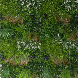 sg-9961-7 SUPERGREENS ΤΕΧΝΗΤΗ ΦΥΛΛΩΣΙΑ ΦΤΕΡΗ MIX ΜΕ ΜΩΒ ΑΝΘΟΣ 100X100 ΕΚ.