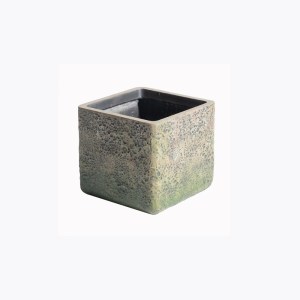 sg-A-2840-8 SUPERGREENS ΓΛΑΣΤΡΑ ΠΗΛΙΝΗ ΤΕΤΡΑΓΩΝΗ ΒΡΥΑ ΕΚΡΟΥ 23X23X22 ΕΚ.