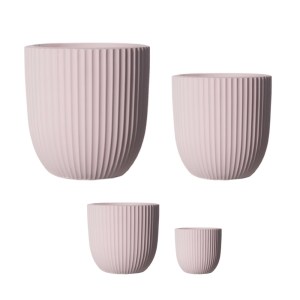 sg-A-3270-8 SUPERGREENS ΓΛΑΣΤΡΑ ΠΗΛΙΝΗ ΣΤΡΟΓΓΥΛΗ ″STRIPE″ ΡΟΖ S 28X28X25 ΕΚ.