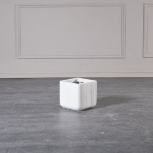 sg-A-5170-8 SUPERGREENS ΓΛΑΣΤΡΑ ΠΗΛΙΝΗ ΤΕΤΡΑΓΩΝΗ ″STRIPE″ ΛΕΥΚΗ S 23X23X22 ΕΚ.