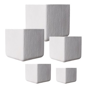 sg-A-5170-8 SUPERGREENS ΓΛΑΣΤΡΑ ΠΗΛΙΝΗ ΤΕΤΡΑΓΩΝΗ ″STRIPE″ ΛΕΥΚΗ S 23X23X22 ΕΚ.