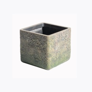 sg-B-2840-8 SUPERGREENS ΓΛΑΣΤΡΑ ΠΗΛΙΝΗ ΤΕΤΡΑΓΩΝΗ ΒΡΥΑ ΠΡΑΣΙΝΗ 30X30X27 ΕΚ.