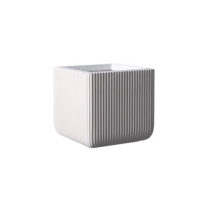 sg-C-0050-8 SUPERGREENS ΓΛΑΣΤΡΑ ΠΗΛΙΝΗ ΤΕΤΡΑΓΩΝΗ STRIPE ΛΕΥΚΗ L 37X37X33 ΕΚ.