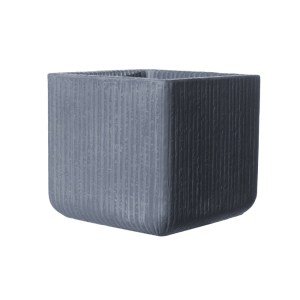 sg-C-4170-8 SUPERGREENS ΓΛΑΣΤΡΑ ΠΗΛΙΝΗ ΤΕΤΡΑΓΩΝΗ ″STRIPE″ ΓΚΡΙ ΣΚΟΥΡΟ L 37X37X32 ΕΚ.