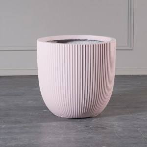 sg-D-3270-8 SUPERGREENS ΓΛΑΣΤΡΑ ΠΗΛΙΝΗ ΣΤΡΟΓΓΥΛΗ ″STRIPE″ ΡΟΖ XL 49X49X47 ΕΚ.