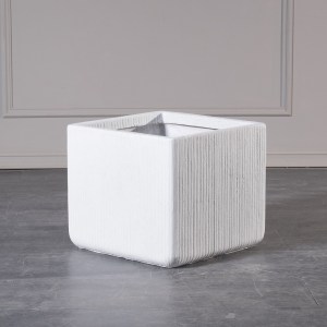sg-D-5170-8 SUPERGREENS ΓΛΑΣΤΡΑ ΠΗΛΙΝΗ ΤΕΤΡΑΓΩΝΗ ″STRIPE″ ΛΕΥΚΗ XL 44X44X38 ΕΚ.