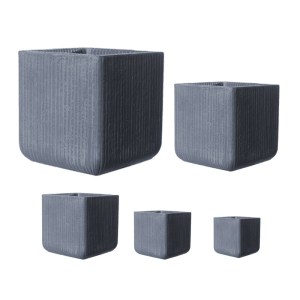 sg-E-4170-8 SUPERGREENS ΓΛΑΣΤΡΑ ΠΗΛΙΝΗ ΤΕΤΡΑΓΩΝΗ ″STRIPE″ ΓΚΡΙ ΣΚΟΥΡΟ XXL 55X55X47 ΕΚ.