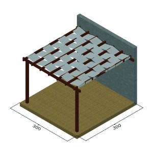 shw-10-113006-12295 ΞΥΛΙΝΗ ΠΕΡΓΚΟΛΑ ΑΠΟ ΤΟΙΧΟ ΜΕ ΤΕΝΤΟΠΑΝΟ 48,3ΕΚ. - 300 X 300ΕΚ.