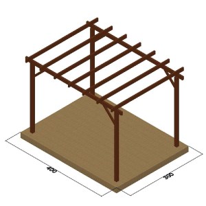 shw-10-365900-12308 ΞΥΛΙΝΟΣ ΣΚΕΛΕΤΟΣ ΠΕΡΓΚΟΛΑΣ 400 X 400ΕΚ.