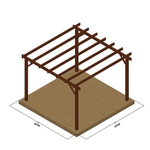shw-10-522360-12309 ΞΥΛΙΝΟΣ ΣΚΕΛΕΤΟΣ ΠΕΡΓΚΟΛΑΣ 400 X 500ΕΚ.