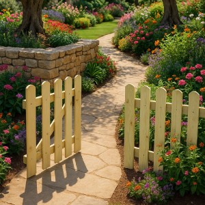 shw-30003-21034 ΞΥΛΙΝΗ ΠΟΡΤΑ ΦΡΑΧΤΗ ΚΗΠΟΥ PREMIUM 80X100ΕΚ