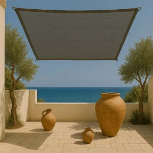 shw-30609-20537 ΠΑΝΙ ΣΚΙΑΣΗΣ ΤΕΤΡΑΓΩΝΟ 280GSM PREMIUM 3,6 X 3,6M ΓΚΡΙ